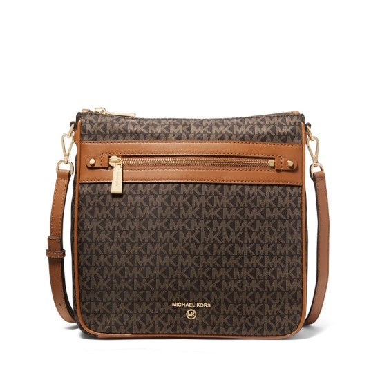 Picture of Michael Kors Jet Set Large N/S Crossbody - Brown/Acorn Nylon