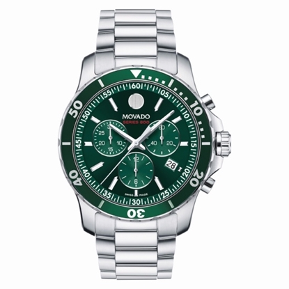Picture of Movado Series 800 Stainless Steel Watch with Green Chrono Dial