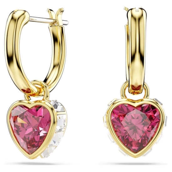 Picture of Swarovski Chroma Heart Drop Earrings - Gold-Tone