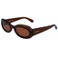 Picture of Ferragamo Classic Logo Oval Sunglasses - Transparent/Brown