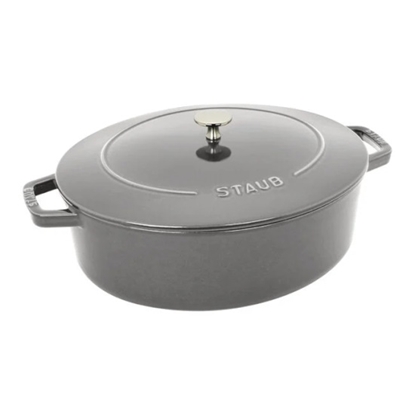 Picture of Staub 6.25-Qt. Cast Iron Wide Oval Dutch Oven - Graphite