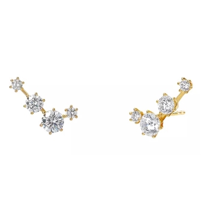 Picture of Nadri Edwardian EW Cubic Zirconia Earrings - Gold-Tone