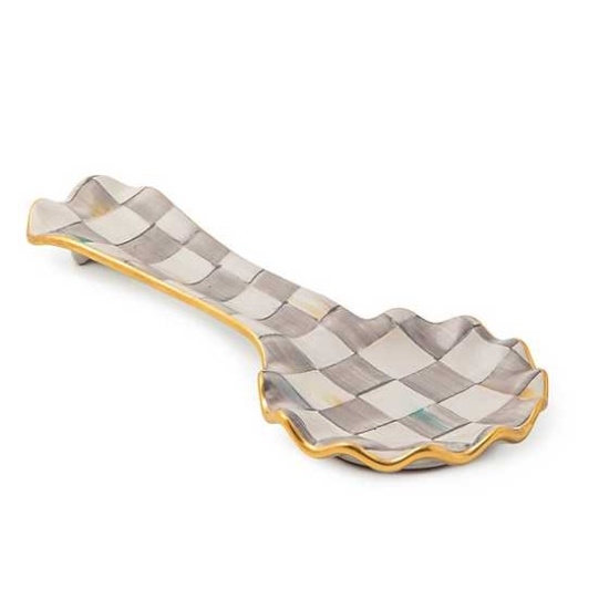 Picture of MacKenzie-Childs Sterling Check Ceramic Spoon Rest