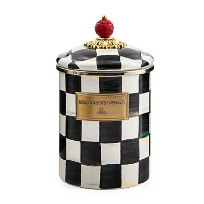 Picture of MacKenzie-Childs Courtly Check Enamel Canister - Medium