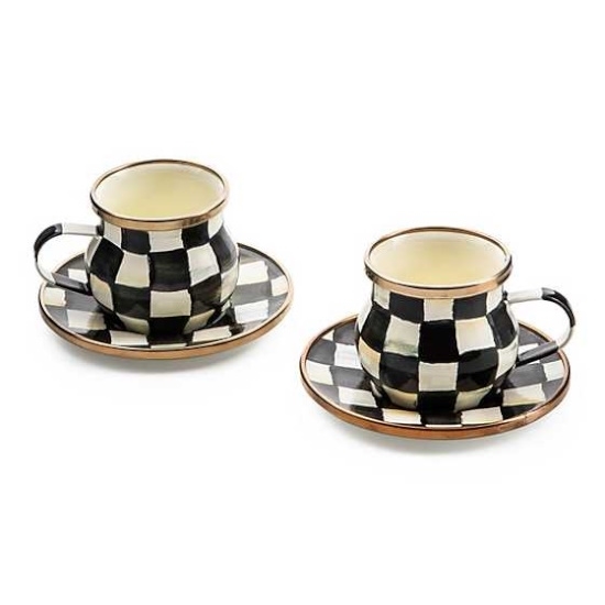 Picture of MacKenzie-Childs Courtly Check Espresso Cup & Saucer Set