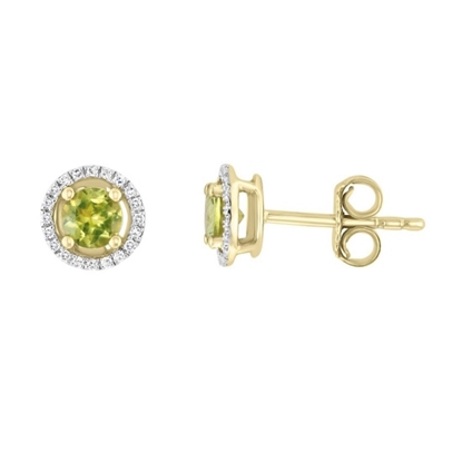 Picture of Lali 14K Yellow Gold & Diamond Peridot Earrings