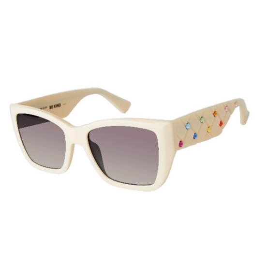Picture of Kurt Geiger Kensington Rectangular Gem Sunglasses - Bone/Grey