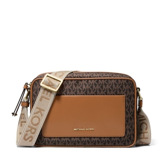 Picture of Michael Kors Jet Set Signature Large Crossbody - Brown/Acorn