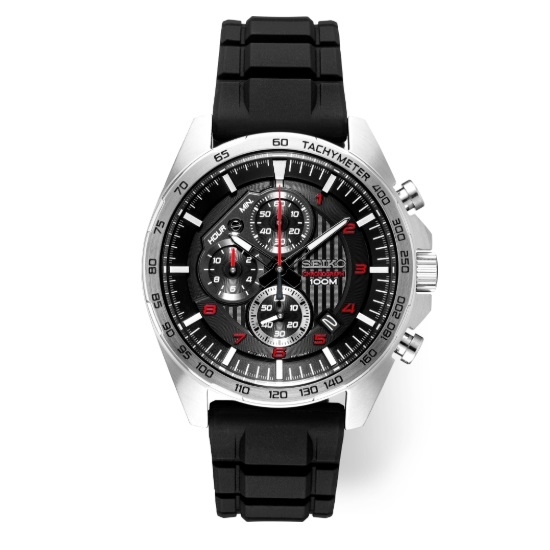 Picture of Seiko Men's Essentials Chrono Watch with Black Silicone Strap