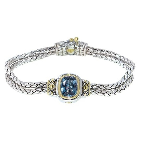 Picture of John Medeiros Nouveau Double Strand Oval Bracelet - Aqua