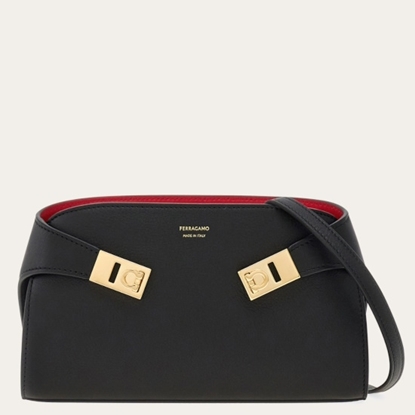 Picture of Ferragamo Hug Crossbody - Black/Flame Red