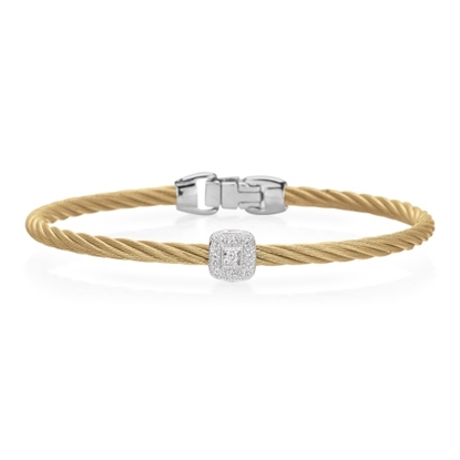 Picture of ALOR Yellow Cable Bracelet 18kt White Gold 0.05tcw Diamonds