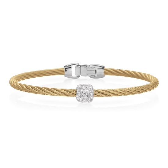 Picture of ALOR Yellow Cable Bracelet 18kt White Gold 0.05tcw Diamonds