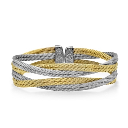 Picture of ALOR Grey & Yellow Cable with Stainless Steel Cuff