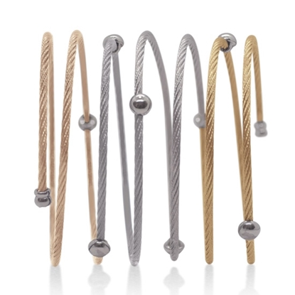 Picture of ALOR Yellow/Carnation/Grey Cable Wrap Bracelet