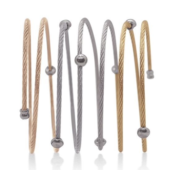 Picture of ALOR Yellow/Carnation/Grey Cable Wrap Bracelet
