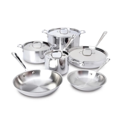 Picture of All Clad Stainless Steel 10-Piece Cookware Set