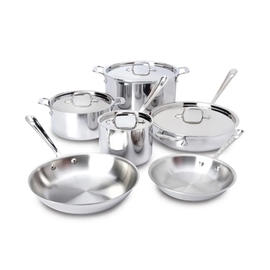 Picture of All Clad Stainless Steel 10-Piece Cookware Set