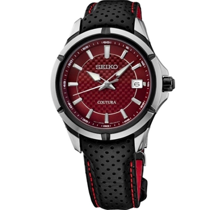 Picture of Seiko Coutura Stainless Steel Quartz Watch with Red Dial