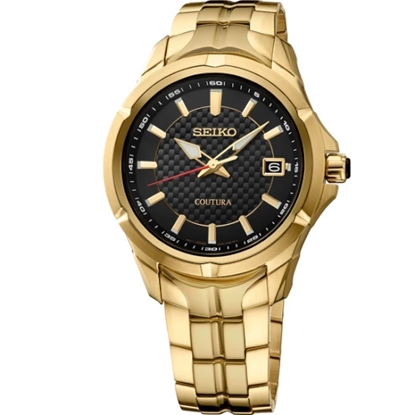Picture of Seiko Coutura Stainless Steel Quartz Watch with Black Dial