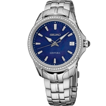 Picture of Seiko Coutura Diamonds Quartz Watch with Blue MOP Dial