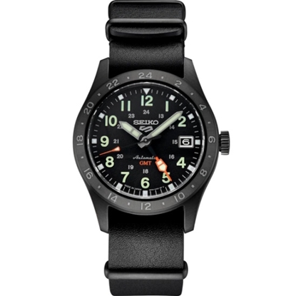 Picture of Seiko 5 Sports Automatic GMT Watch with Black Dial