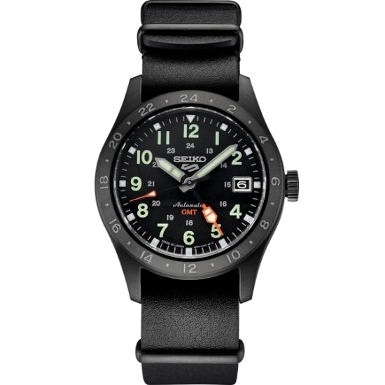 Picture of Seiko 5 Sports Automatic GMT Watch with Black Dial