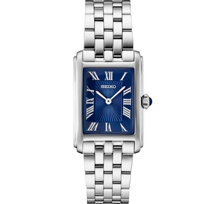 Picture of Seiko Essentials Quartz Watch with Rectangular Blue Dial