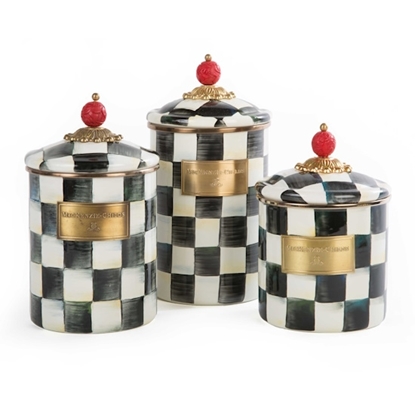 Picture of MacKenzie-Childs Set of 3 Courtly Check Canisters