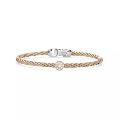 Picture of ALOR Carnation Cable Bracelet w/ 18K WG & RG, 0.05tcw. Diamond