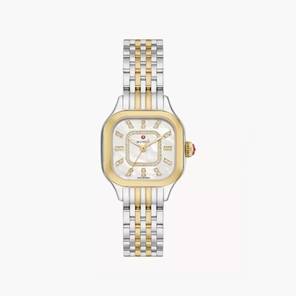 Picture of Michele Meggie Quartz Two-Tone 18K Plated Watch with Diamonds