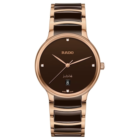 Picture of Rado Centrix Quartz Watch with 4 Diamonds, Brown Dial