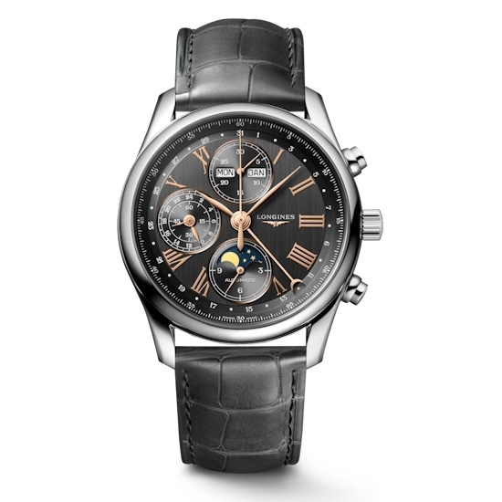 Picture of Longines Master Collection Chrono Moonphase with Leather Strap
