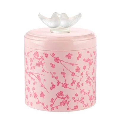 Picture of Lalique Fleurs De Cerisier Box - Crystal/Pink Lacquer Wood