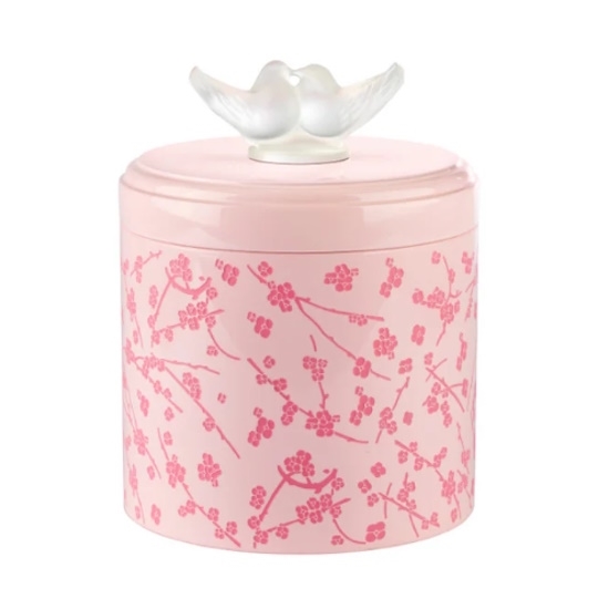 Picture of Lalique Fleurs De Cerisier Box - Crystal/Pink Lacquer Wood