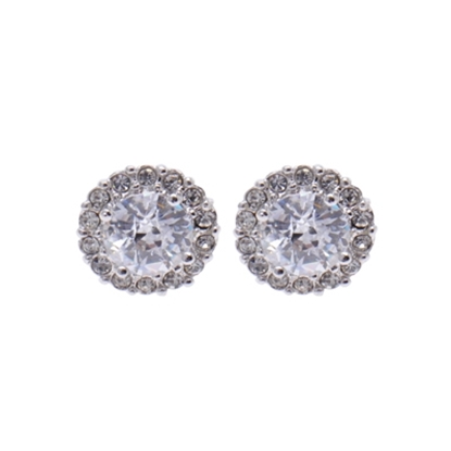 Picture of Nadri Round Earrings Framed with Crystal Stones