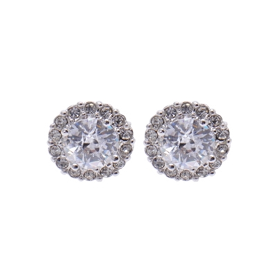 Picture of Nadri Round Earrings Framed with Crystal Stones