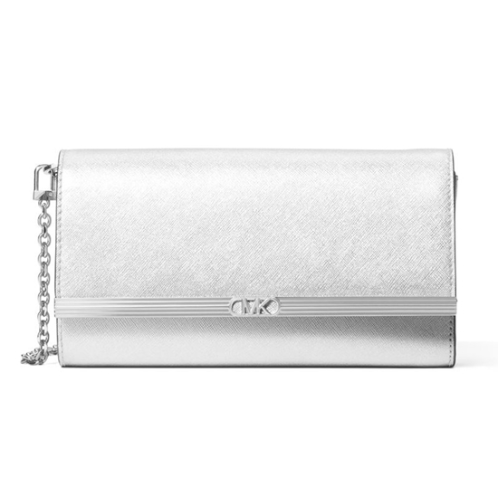 Picture of Michael Kors Mona Large Metallic Leather Clutch