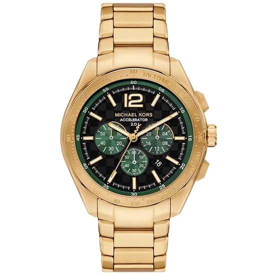 Picture of Michael Kors Accelerator 2.0 Chrono Gold-Tone/Green Dial Watch