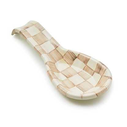 Picture of MacKenzie-Childs Mocha Check Spoon Rest