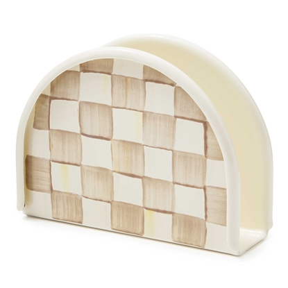 Picture of MacKenzie-Childs Mocha Check Napkin Holder