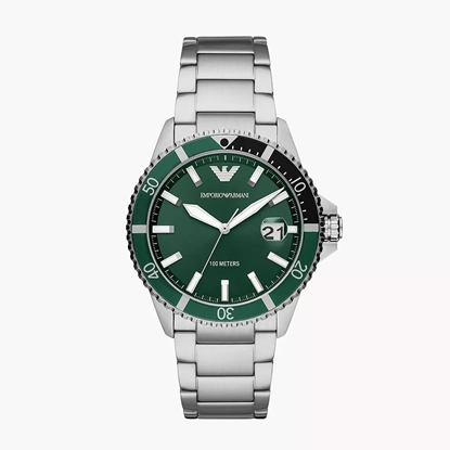Picture of Emporio Armani World Explorer Stainless Steel Watch-Green Dial