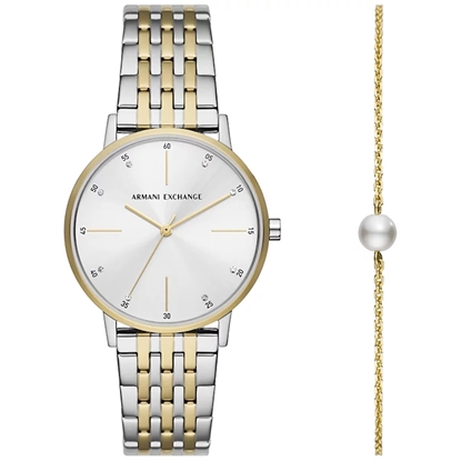 Picture of Armani Exchange Two-Tone Stainless Steel Watch & Bracelet Set