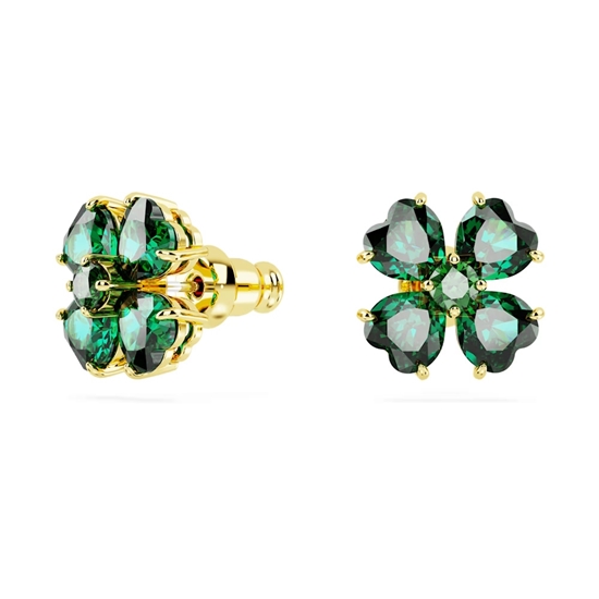 Picture of Swarovski Idyllia Clover Stud Earrings - Gold/Green