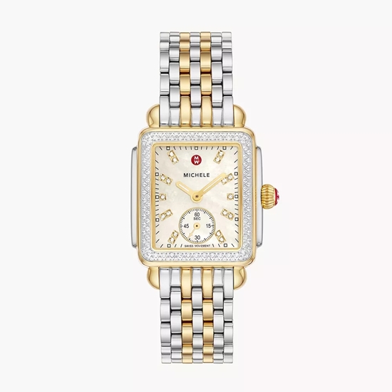 Picture of Michele Deco Mid Two-Tone 18K Gold-Plated Diamond Watch