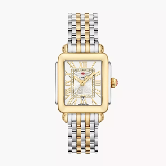 Picture of Michele Deco Madison Mid 18K Gold-Plated Watch w/ Diamond Dial