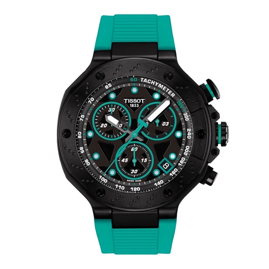 Picture of Tissot T-Race Quartz Chronograph 45mm Watch with Green Strap