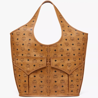 Picture of MCM XL Aren Mama Shopper in Visetos - Cognac