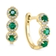 Picture of Lali 14k Yellow Gold Diamond & Emerald Oval Hoop Earring