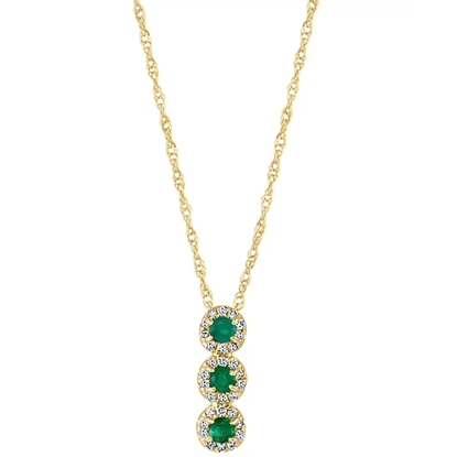 Picture of Lali 14K Yellow Gold Diamond & Emerald 18'' Pendant Necklace